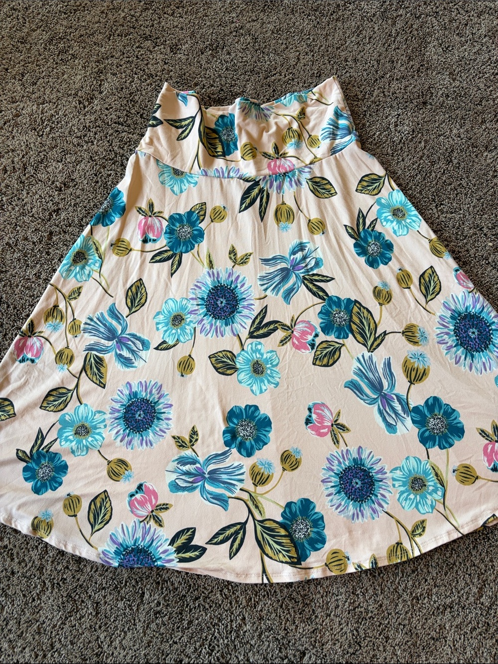 Floral A-Line Midi Skirt - Size L